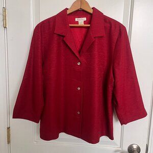 Tommy Bahama Women's 100% Silk Shirt Jacket Blazer Red XL(16)